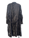 Zara Black Cotton Blend Long Sleeve Crushed Velvet Belt Loungewear Black