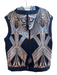 Herve Leger Size Medium Navy, Blue & Pink Rayon Blend Hood Sleeveless Jacket Navy, Blue & Pink / Medium