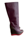 Jill Sander Shoe Size 36 Maroon & Brown Leather Gum sole Knee High Wedge Boots Maroon & Brown / 36