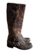 Frye Shoe Size 6.5 Brown Leather Distressed Round Toe Crackled Low Heel Boots Brown / 6.5