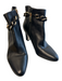 Karl Lagerfeld Shoe Size 6 Black Leather Pointed Toe Gold Chain Side Zip Booties Black / 6