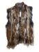 Mitchie's Size One Size Brown & Tan Rabbit Fringe Sleeveless Vest Brown & Tan / One Size