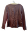 Hinge Size 1 Maroon Leather Front Zip Round Neck Stretch Panel Jacket Maroon / 1