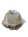 Volare New York White Cashmere Hook & Eye closure Fur Trim short Caplet Cape White / One Size