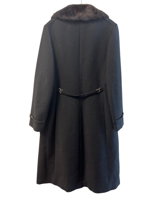 Belson Size 14 Black No Fabric Tag Fur Collar Single Breasted Coat Black / 14