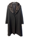 Belson Size 14 Black No Fabric Tag Fur Collar Single Breasted Coat Black / 14