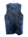 Elie Tahari Size One Size Blue & Black Metallic Fox Fur No Collar Mid Thigh Vest Blue & Black / One Size