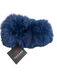 Volare New York Blue Fur Fox Stretch Headband Blue