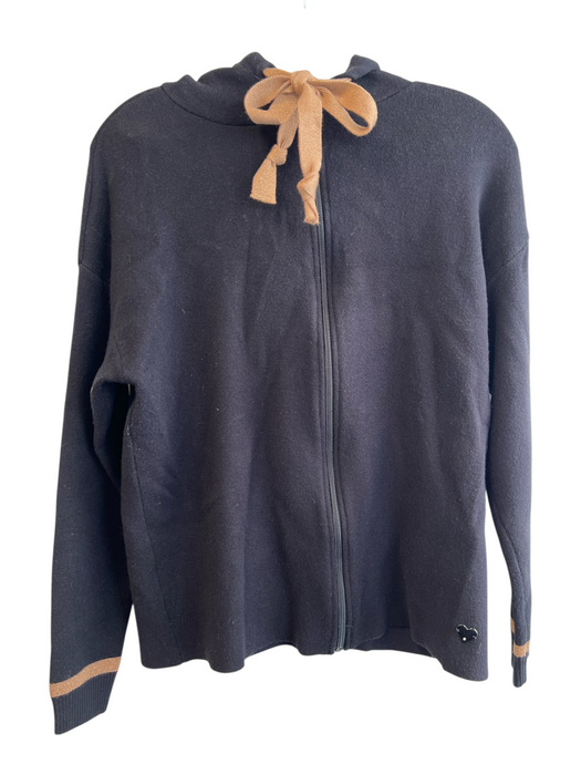 Bluoltre Size S/M Black Viscose Jogger Hoodie Front Zip Pants Set Black / S/M