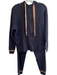Bluoltre Size S/M Black Viscose Jogger Hoodie Front Zip Pants Set Black / S/M