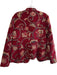 Portrait Size Large Red & Multi Rayon Blend Standing Collar Long Sleeve Jacket Red & Multi / Large