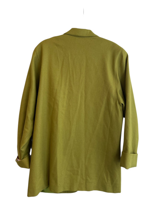 KGR Size M Lime Green Merino Wool Blazer Long Sleeve Front Pocket Jacket Lime Green / M