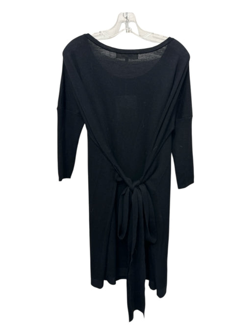 Diane Von Furstenberg Size L Black Half Sleeve Tie Detail Dress Black / L