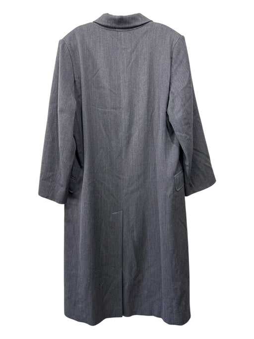 Isaac Mizrahi Size 14 Gray Wool One Button Lapel Long Sleeve Trench Coat Gray / 14
