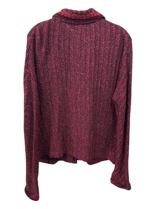 St John Collection Size XL Purple & Red Wool Blend Speckled Velvet Trim Jacket Purple & Red / XL