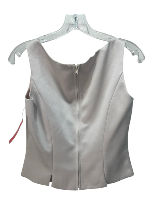 Oleg Cassini Size 10 Cream Beige Polyester Back Zip Scoop Neck Sleeveless Top Cream Beige / 10