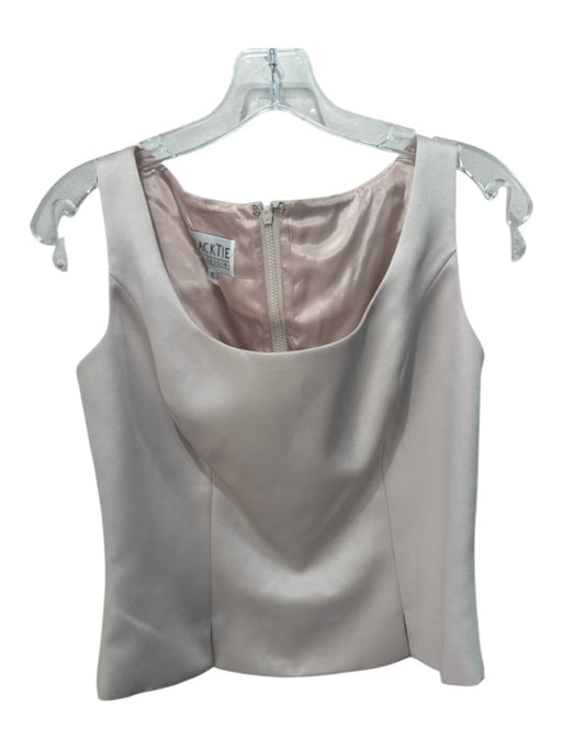 Oleg Cassini Size 10 Cream Beige Polyester Back Zip Scoop Neck Sleeveless Top Cream Beige / 10