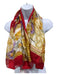 D'estree Red, Gold, Purple, White Silk Floral Square scarf Red, Gold, Purple, White / L