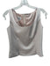 Oleg Cassini Size 10 Cream Beige Polyester Back Zip Scoop Neck Sleeveless Top Cream Beige / 10