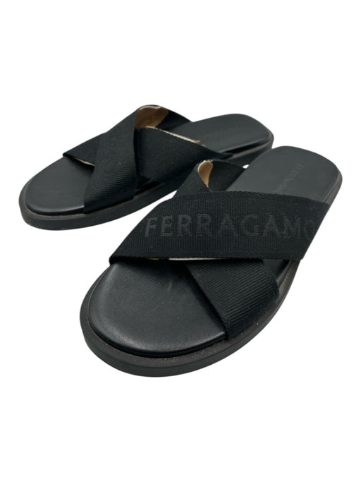 Ferragamo Shoe Size 11M Like New Black Leather Solid Sandal Men's Shoes Black / 11M