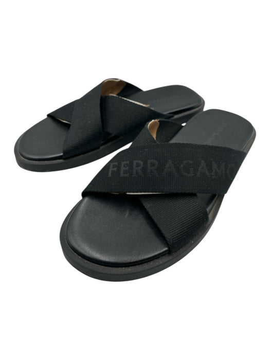 Ferragamo Shoe Size 11M Like New Black Leather Solid Sandal Men's Shoes Black / 11M