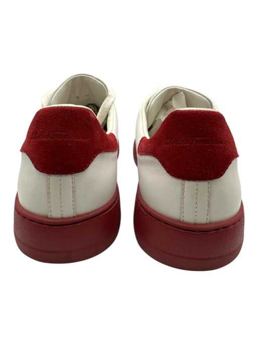 Ferragamo Shoe Size 10M White & Red Leather Solid Sneaker Men's Shoes White & Red / 10M