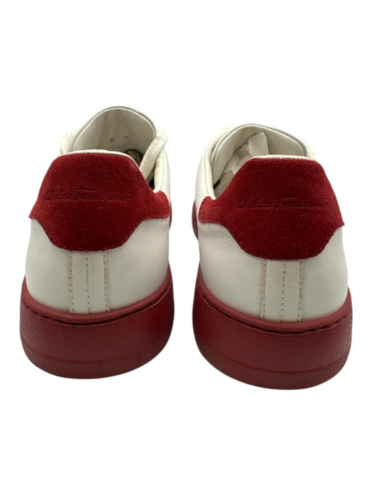 Ferragamo Shoe Size 10M White & Red Leather Solid Sneaker Men's Shoes White & Red / 10M
