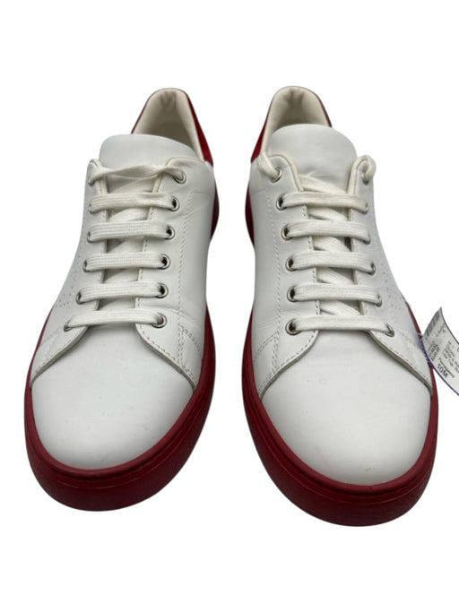Ferragamo Shoe Size 10M White & Red Leather Solid Sneaker Men's Shoes White & Red / 10M