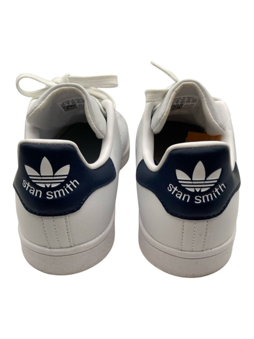 Adidas Shoe Size 8.5 White & Navy Blue Leather Lace Up Perforated Sneakers White & Navy Blue / 8.5