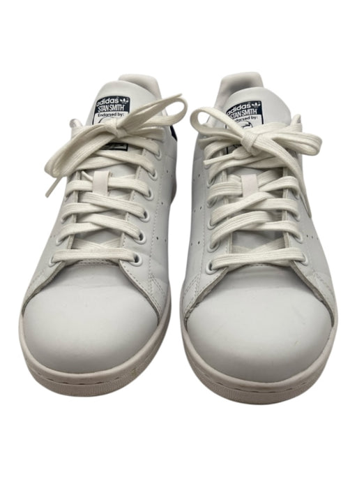 Adidas Shoe Size 8.5 White & Navy Blue Leather Lace Up Perforated Sneakers White & Navy Blue / 8.5