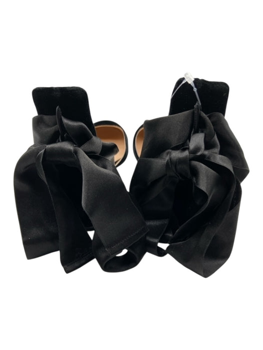 Gianvito Rossi Shoe Size 41.5 Black Velvet round toe Ankle Tie D'orsay Flats Black / 41.5