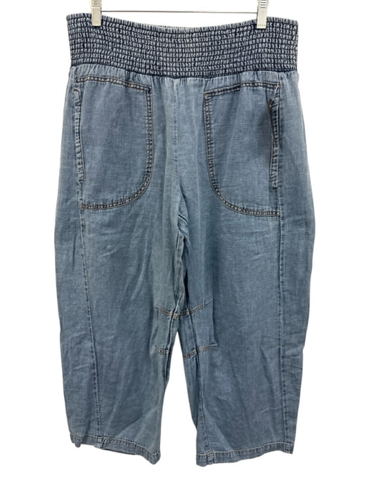 Pilcro Size M Light Wash Cotton Smocked Waistband Patch Pockets Pants Light Wash / M