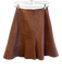 Antonio Melani Size Est Small Light Brown Leather Back Zip Flare Hem Skirt Light Brown / Est Small