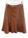 Antonio Melani Size Est Small Light Brown Leather Back Zip Flare Hem Skirt Light Brown / Est Small