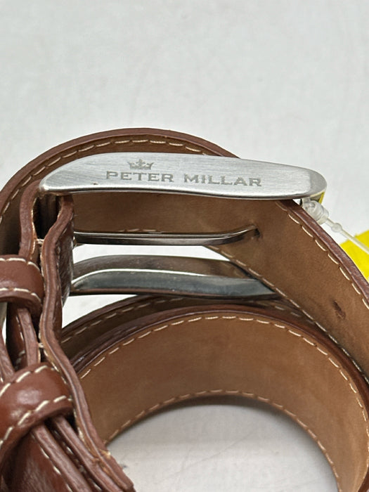 Peter Millar Brown Leather Pebbled Men's Belt