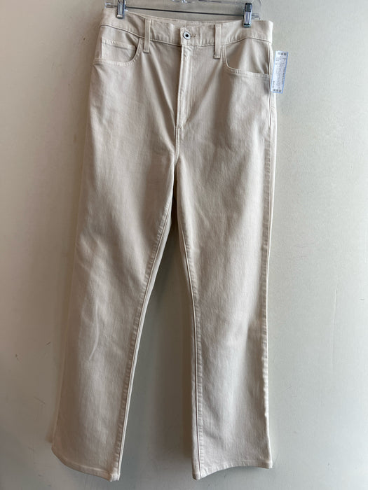 Favorite Daughter Size 31 Cream Cotton Super High Rise Boot Cut Zip Fly Jeans