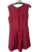 Theory Size 4 Cranberry Silk Scoop Neck Sleeveless Back button Side Pocket Dress Cranberry / 4