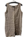 Theory Size 6 Beige Linen V Neck Sleeveless Side Zip Knee length Dress Beige / 6
