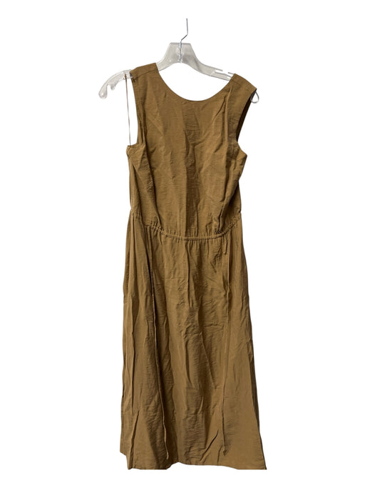 Vince Size S Brown Viscose Blend Round Neck V Back Sleeveless Dress Brown / S
