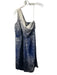 Diane Von Furstenberg Size 6 White Blue & Black Silk One Shoulder Side Zip Dress White Blue & Black / 6