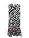 Vilagallo Size 44 Black, White, Multi Cotton split v Zebra ric rac Maxi Dress Black, White, Multi / 44