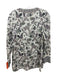 Tory Burch Size 4 White & Green Cotton Botanical Print V Neck zip cuffs Top White & Green / 4