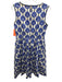 Florence Broadhurst for Kate Spade Size 4 White & Blue Cotton Blend Dress White & Blue / 4