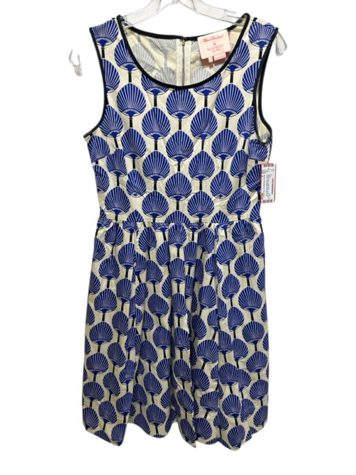 Florence Broadhurst for Kate Spade Size 4 White & Blue Cotton Blend Dress White & Blue / 4