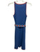 Tory Burch Size 4 Blue Cotton & Linen Sleeveless Tie belt V Neck Dress Blue / 4