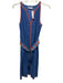 Tory Burch Size 4 Blue Cotton & Linen Sleeveless Tie belt V Neck Dress Blue / 4