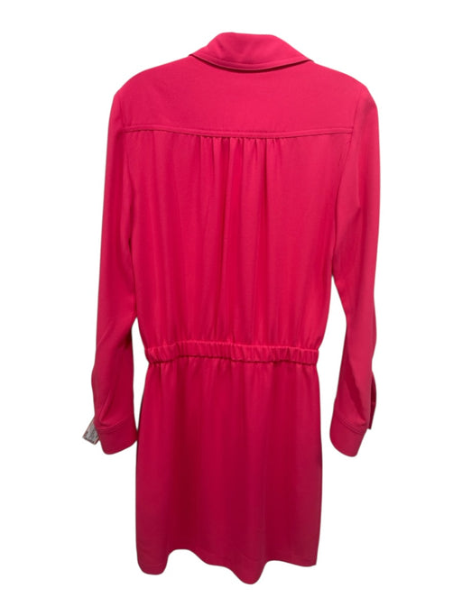 Trina Turk Size S Salmon Polyester Button Front Collared Drawstring Waist Dress Salmon / S