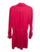 Trina Turk Size S Salmon Polyester Button Front Collared Drawstring Waist Dress Salmon / S