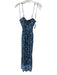 Free People Size S Navy, Blue & Teal Viscose Tie Waist Floral Jumpsuit Navy, Blue & Teal / S