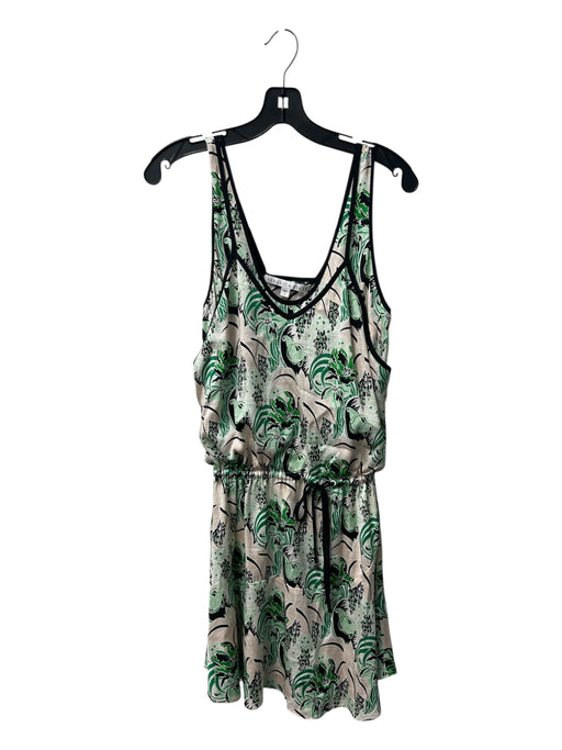 Veronica Beard Size 6 Green & Black Silk Blend Adjustable Spaghetti Straps Dress Green & Black / 6